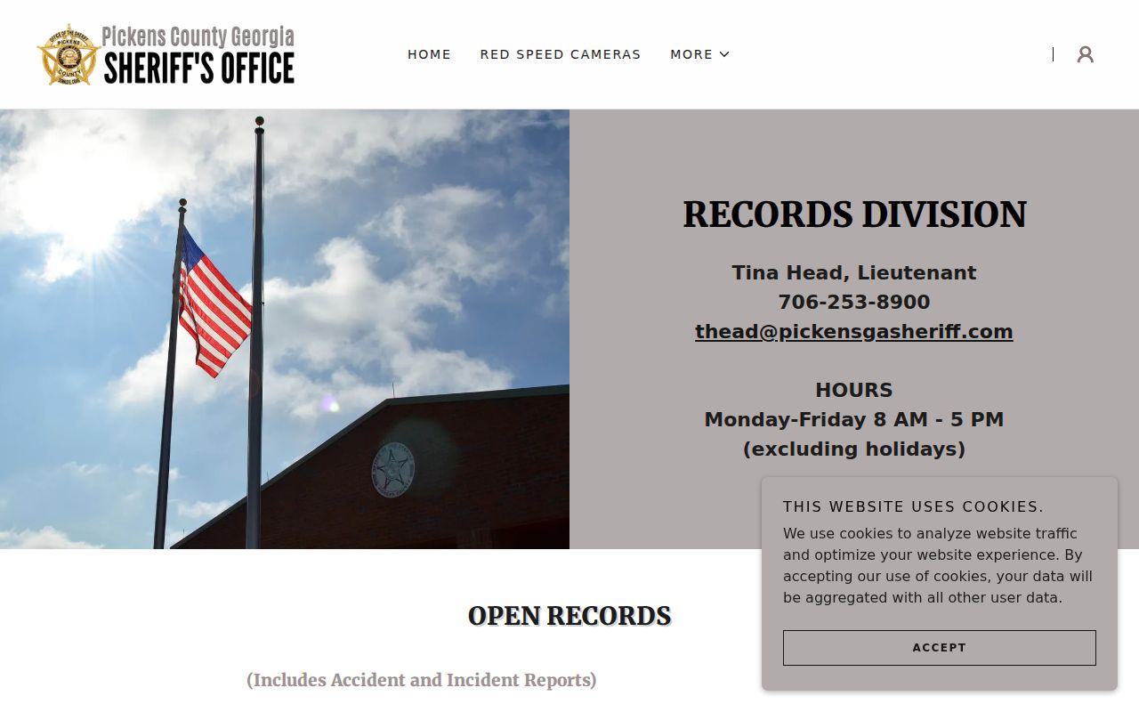 Pickens County arrest records request instructions from the sheriff