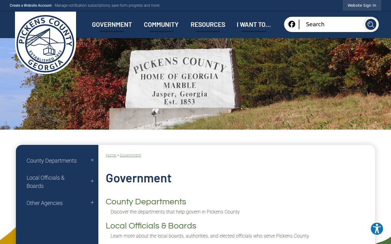 Pickens County government office directory