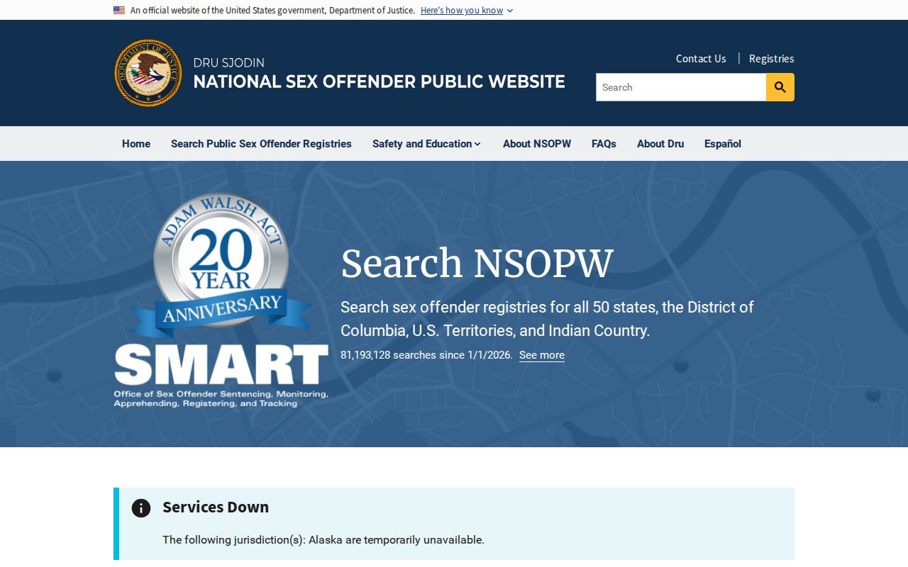Pickens County sex offender search through the national public registry